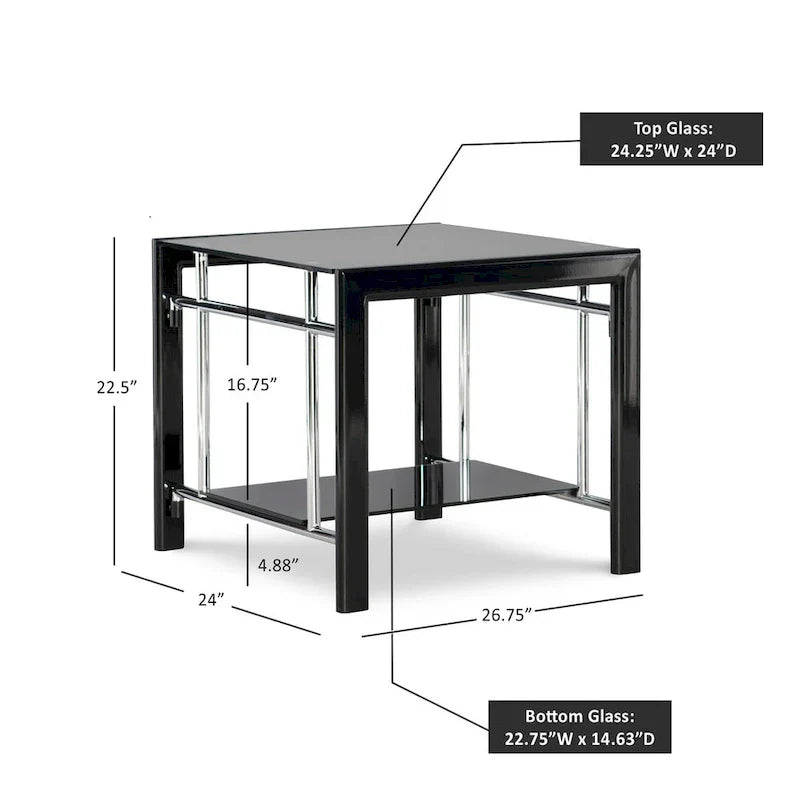 Jackie Black Accent Side Table