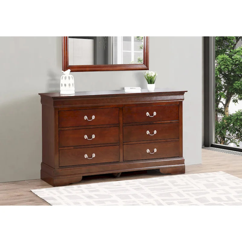 Louis Philippe 6-Drawer Dresser for Bedroom