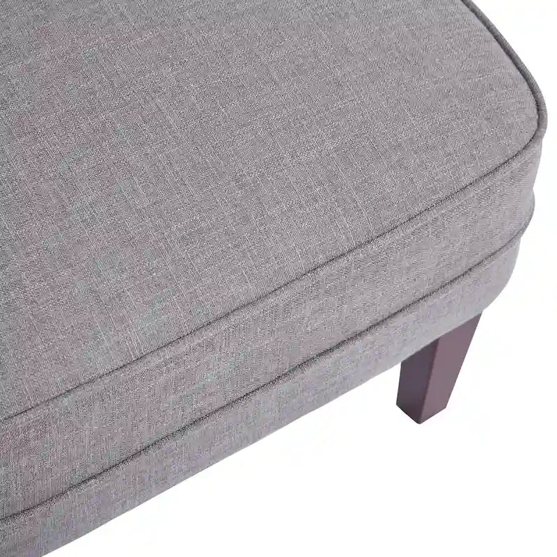 HUIMO Fabric Accent Chair and Ottoman Set - Available in Grey, Beige, Blue, and Dark Teal