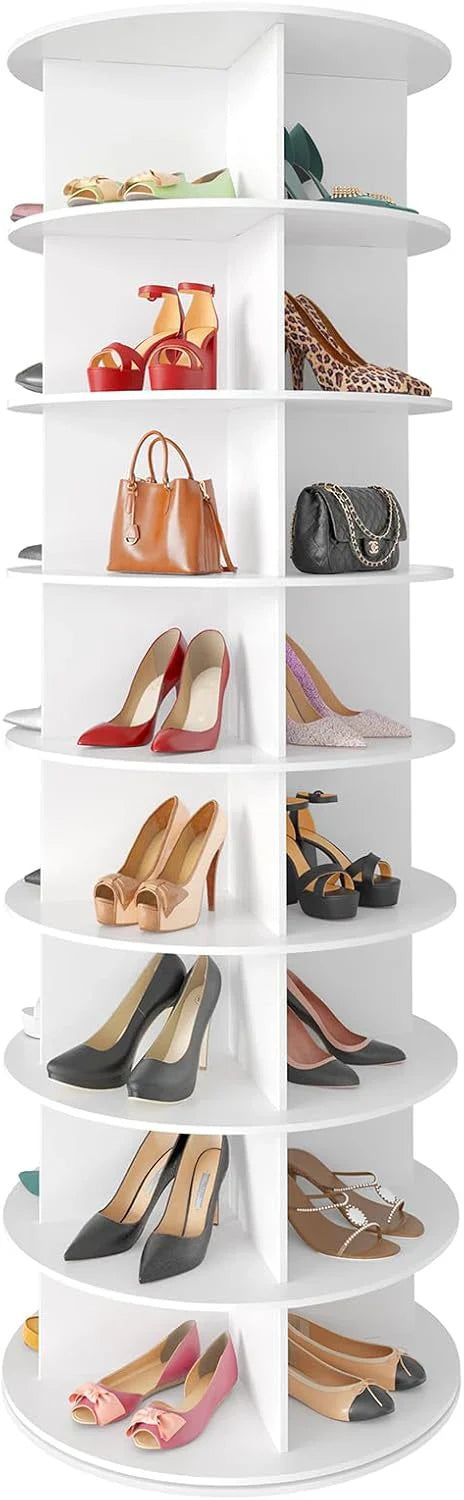 SpaceAid 7 Tier Rotating Shoe Rack Tower, Spinning Shoe Display Lazy Susan