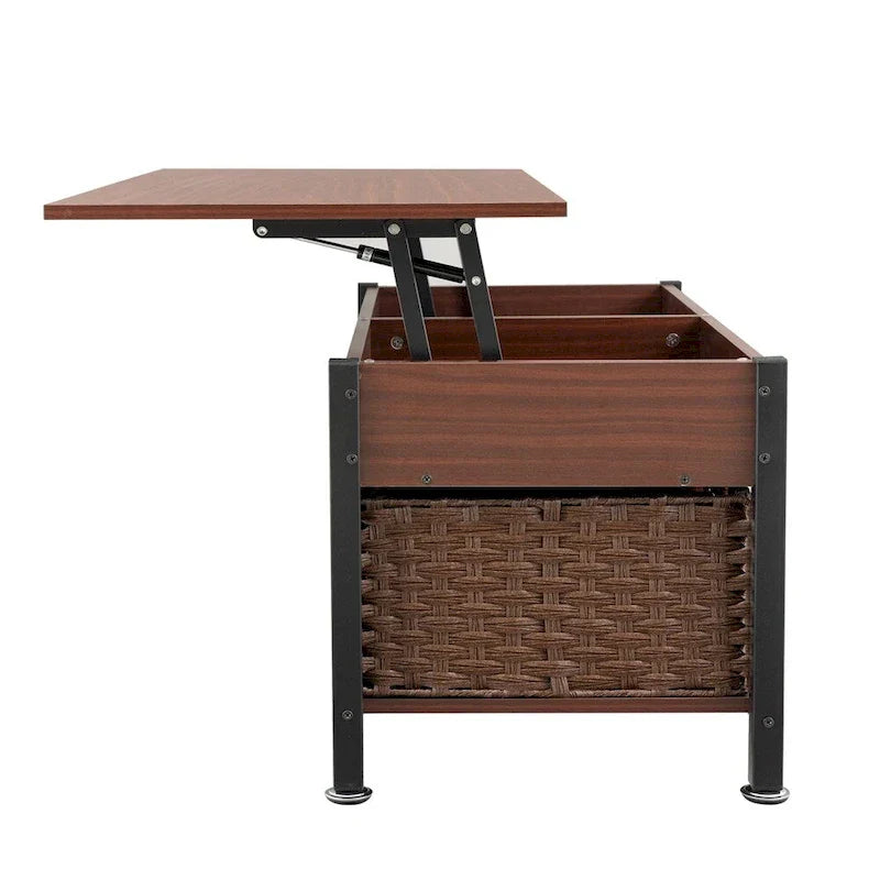 Metal Coffee Table with Lift-Top and Concealed Storage