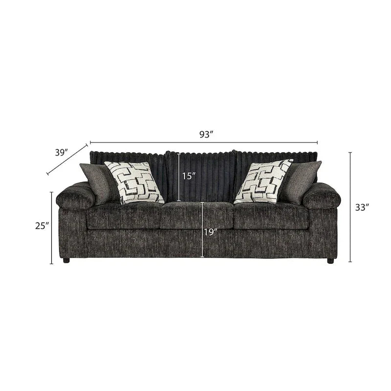 Roundhill Furniture Nason Wide Wale Corduroy Sofa, Loveseat, and Cuddle Chair Collection