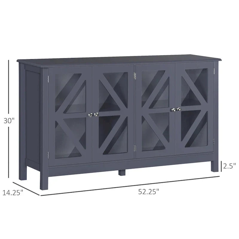HOMCOM Kitchen Sideboard Buffet Cabinet with Adjustable Shelves for Versatile Storage