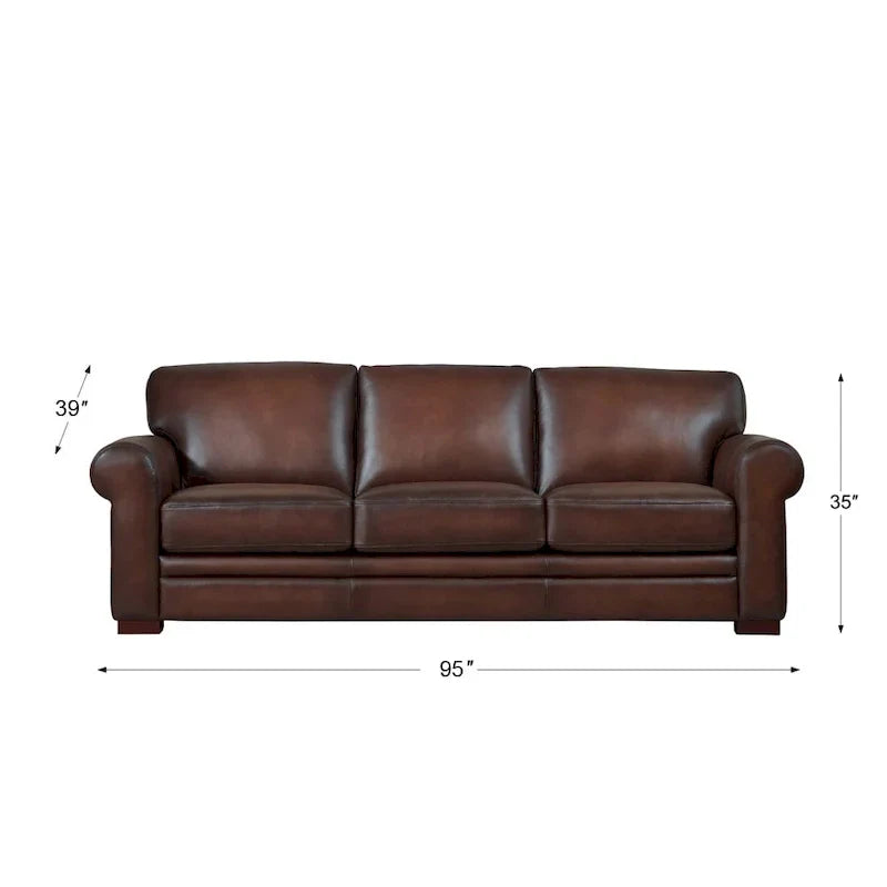 Hydeline Brookfield Premium Top Grain Leather Sofa and Chair Set