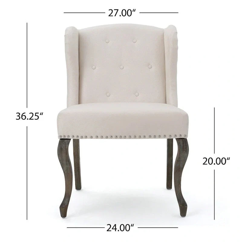 Set of 2 Niclas Wingback Studded Fabric Accent Chairs by Christopher Knight Home