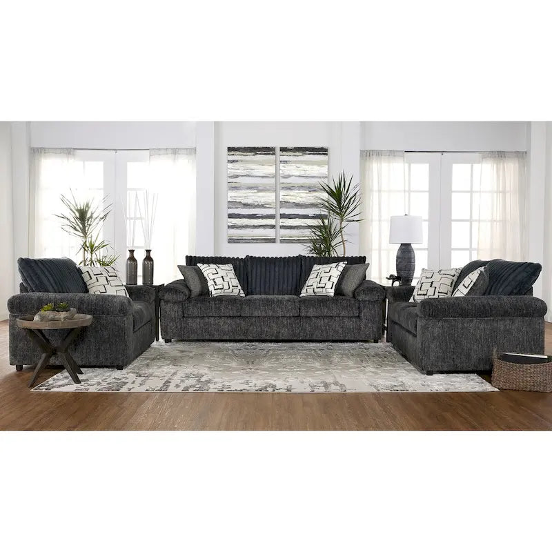 Roundhill Furniture Nason Wide Wale Corduroy Sofa, Loveseat, and Cuddle Chair Collection