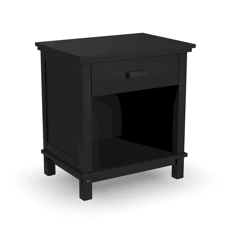 Homestyles Oak Park Black Wood Queen Bed and Nightstand Set - 2 Pieces