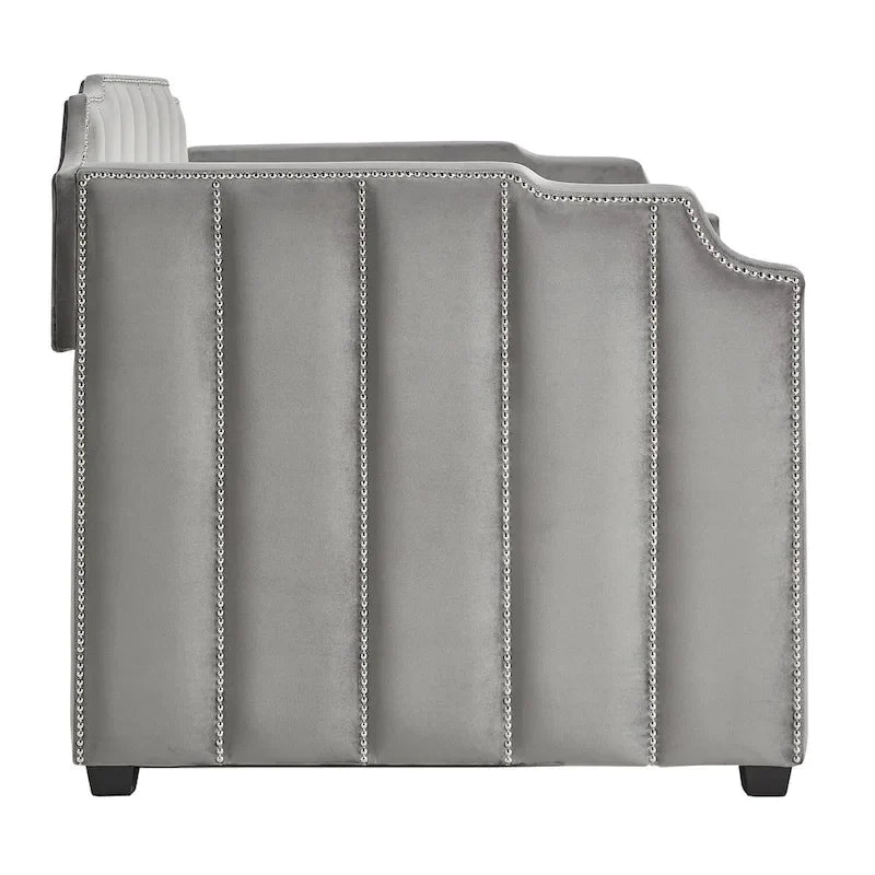 iNSPIRE Q Modern Chareau Glam Grey Velvet Daybed