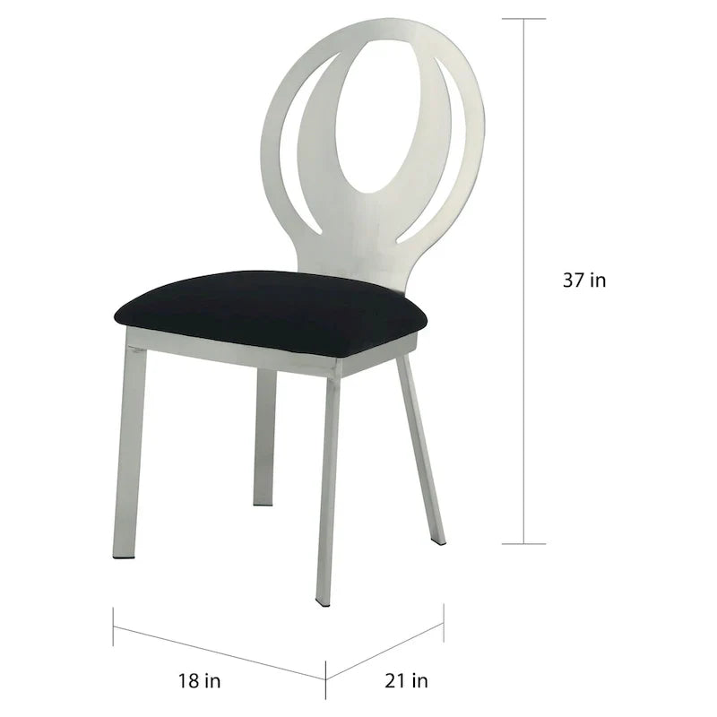 Heer Contemporary Black Steel U-Shaped Pedestal 7-Piece Dining Set by Furniture of America