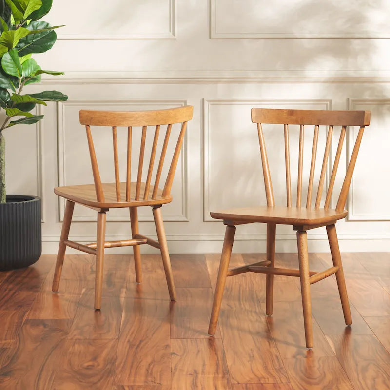 SAFAVIEH Signa Spindle Farmhouse Dining Chair Set (2 Chairs) - Dimensions: 20" W x 20" D x 33" H