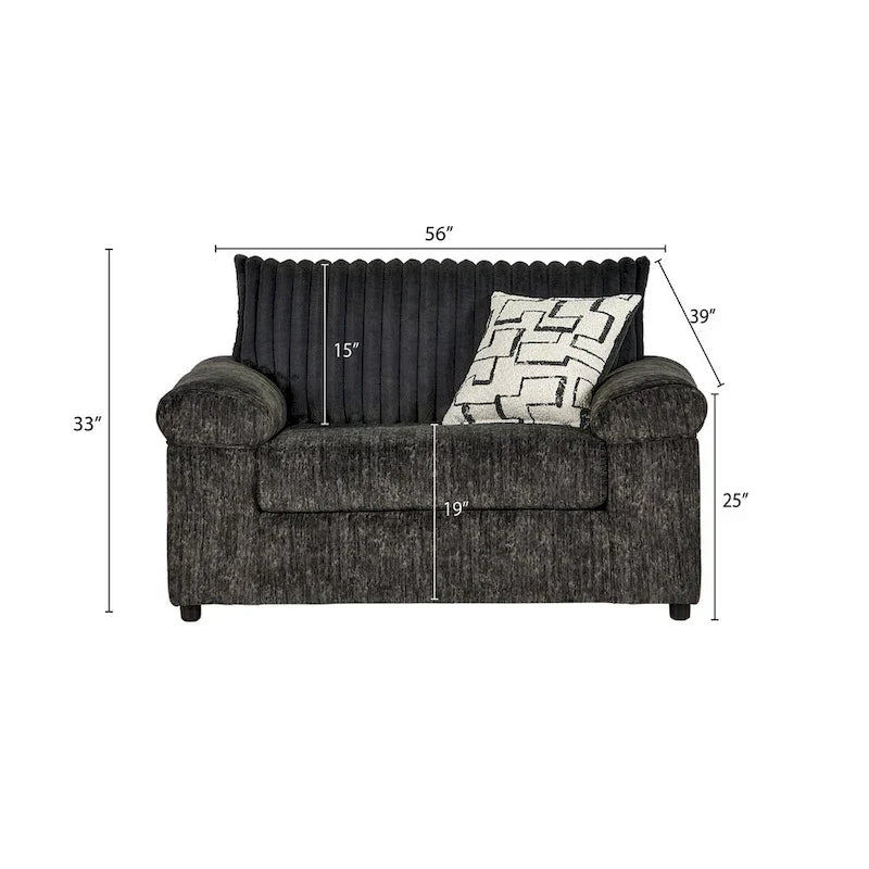 Roundhill Furniture Nason Wide Wale Corduroy Sofa, Loveseat, and Cuddle Chair Collection