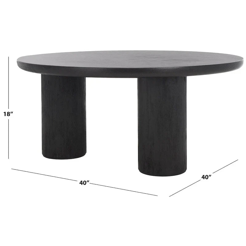 SAFAVIEH Home Mork Round Coffee Table with 3 Legs - 40" W x 40" D x 18" H