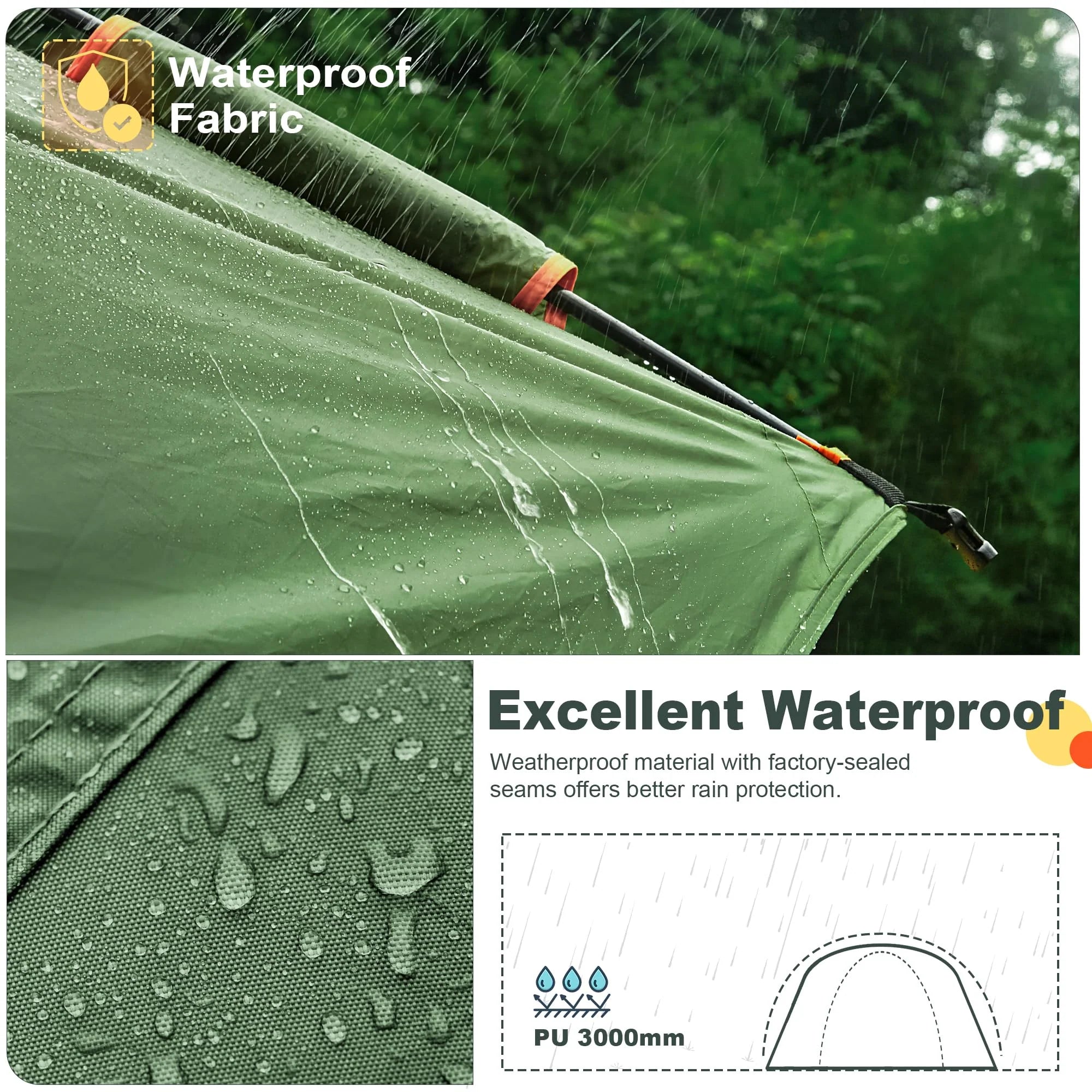 GoHimal Waterproof SUV Tent for Camping, 8FT L x 8FT W x 7.2FT H