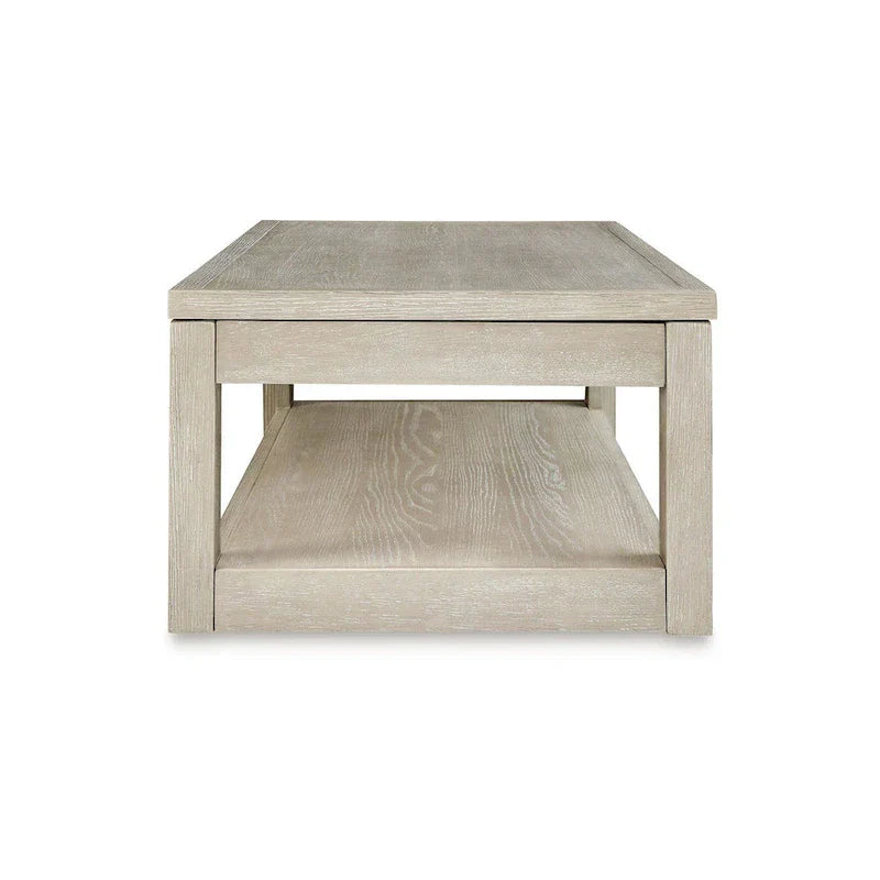 Marz 54-Inch Weathered Gray Lift-Top Coffee Table with Hidden Storage