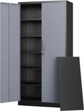 Letaya Metal Garage Storage Cabinets with Lock-72 Tall Tool Organizer Steel Lockers
