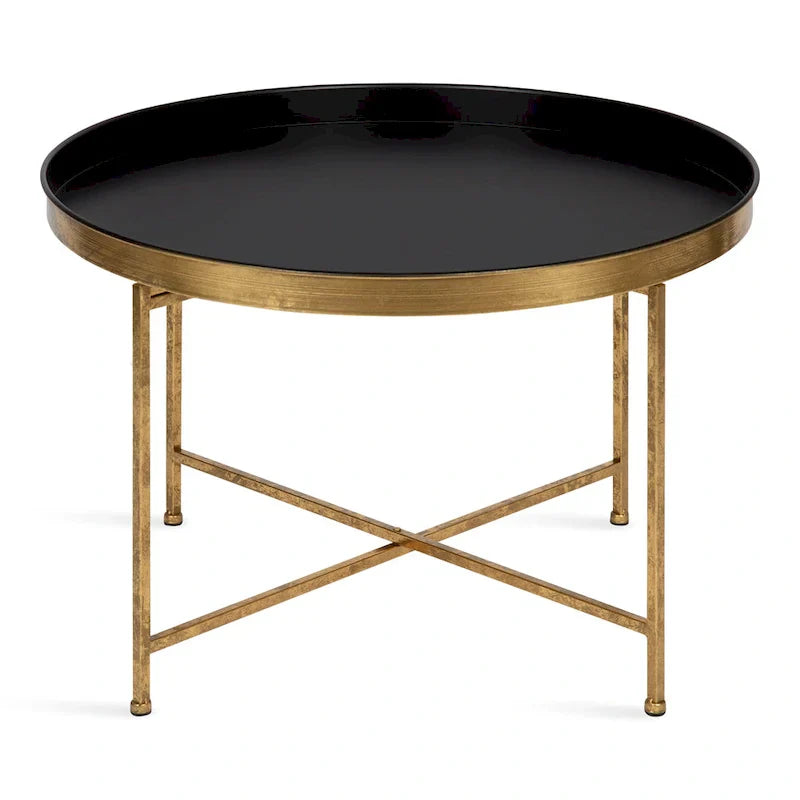 Kate and Laurel Celia 28.25-Inch Round Metal Coffee Table