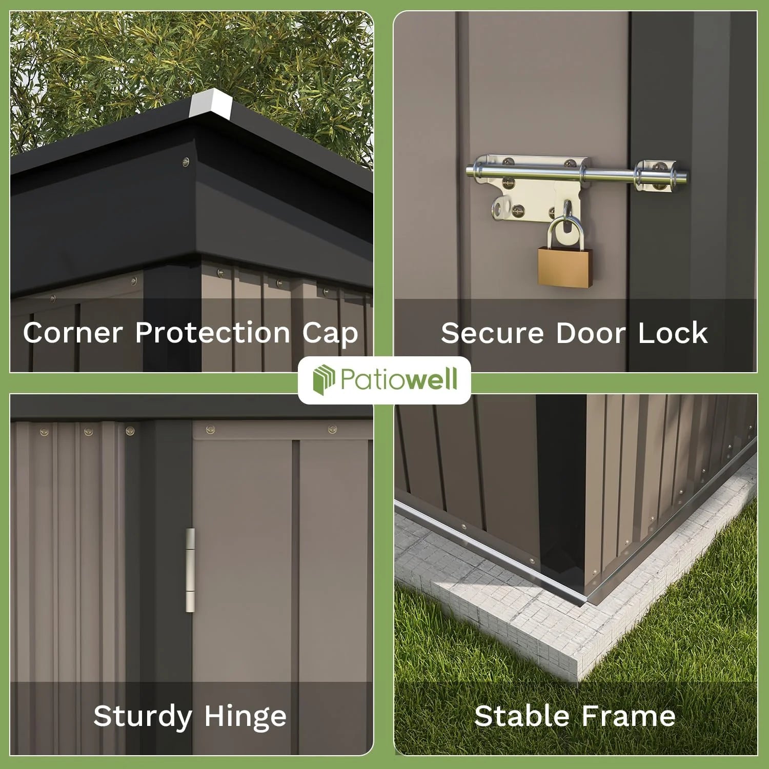 Patiowell 5x3 FT Outdoor Storage Shed for Backyard Garden Patio Lawn