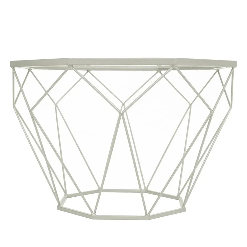 Malibu 22 Modern Octagonal Coffee Table with Tempered Glass Top and Durable Metal Geometric Base for Living Room or Office