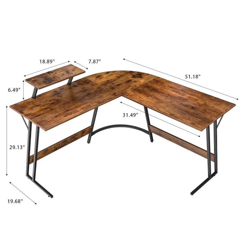 Homall Modern L-Shaped Corner Computer Desk with Accompanying Small Table