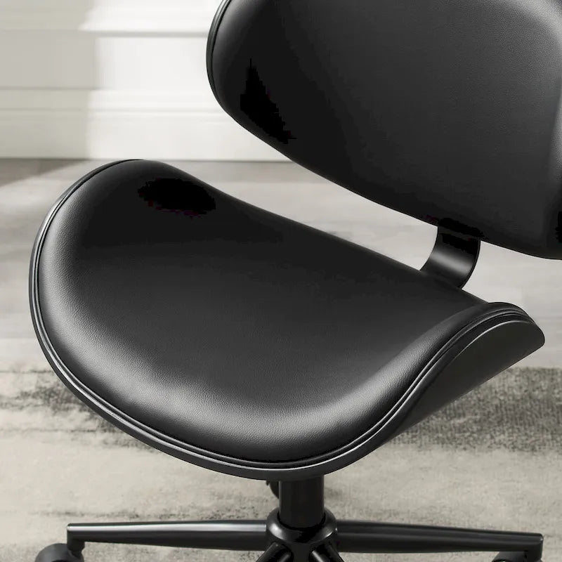 Mid-Century Modern Adjustable Office Chair with Swivel & Casters