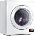 Compact Laundry Dryer, 3.5 cu ft Front Load Stainless Steel Clothes Dryers With Exhaust Pipe, 1500W, LCD Control Panel Four-Function Portable Dryer For Apartments, Home, Dorm, White