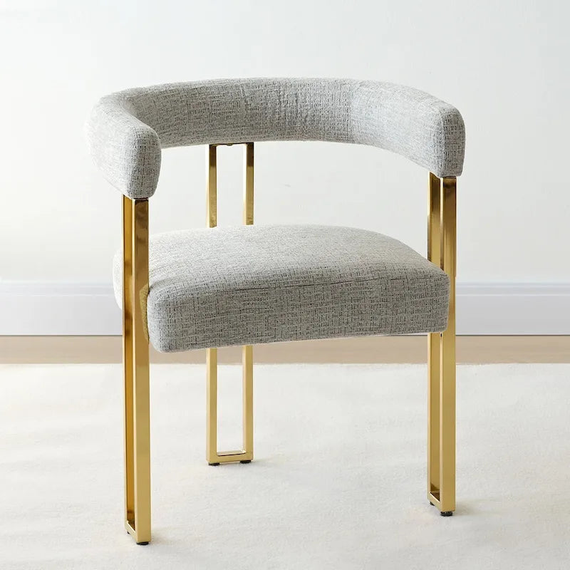 Set of 2 Chenille Upholstered Armchairs