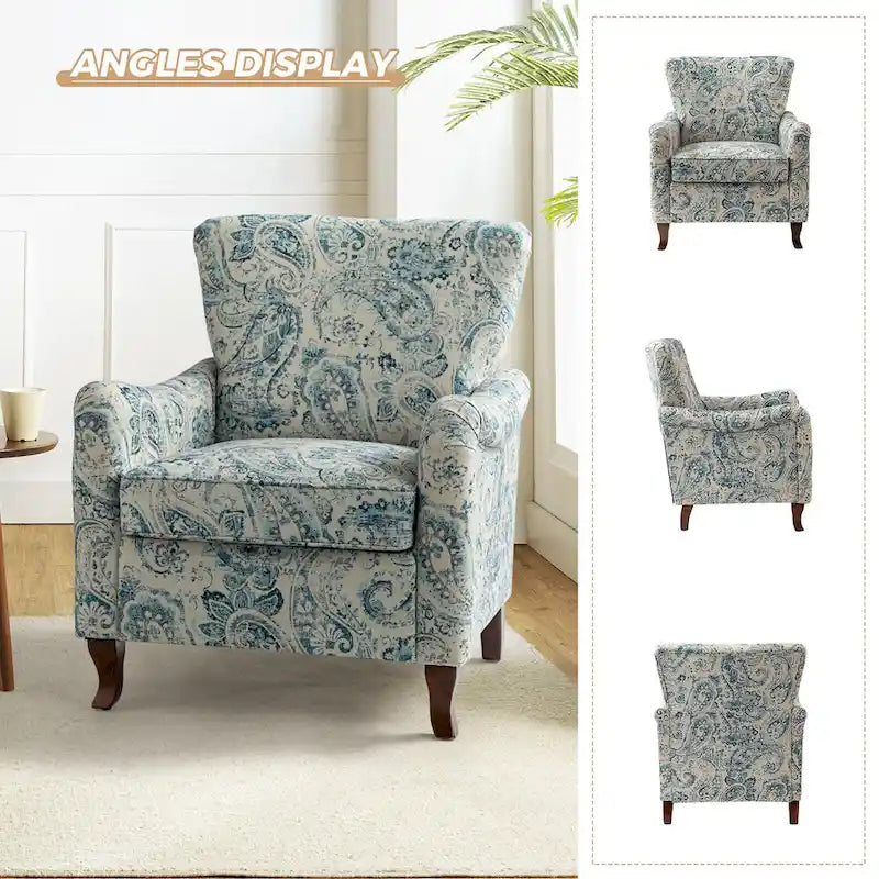 HULALA HOME Samouel Contemporary Floral Wingback Armchair