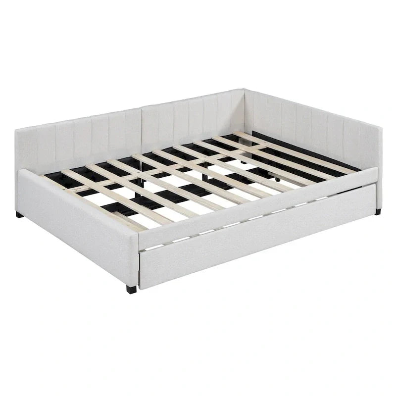 Merax Upholstered Full-Size Daybed with Trundle Feature