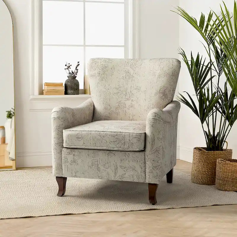 HULALA HOME Samouel Contemporary Floral Wingback Armchair