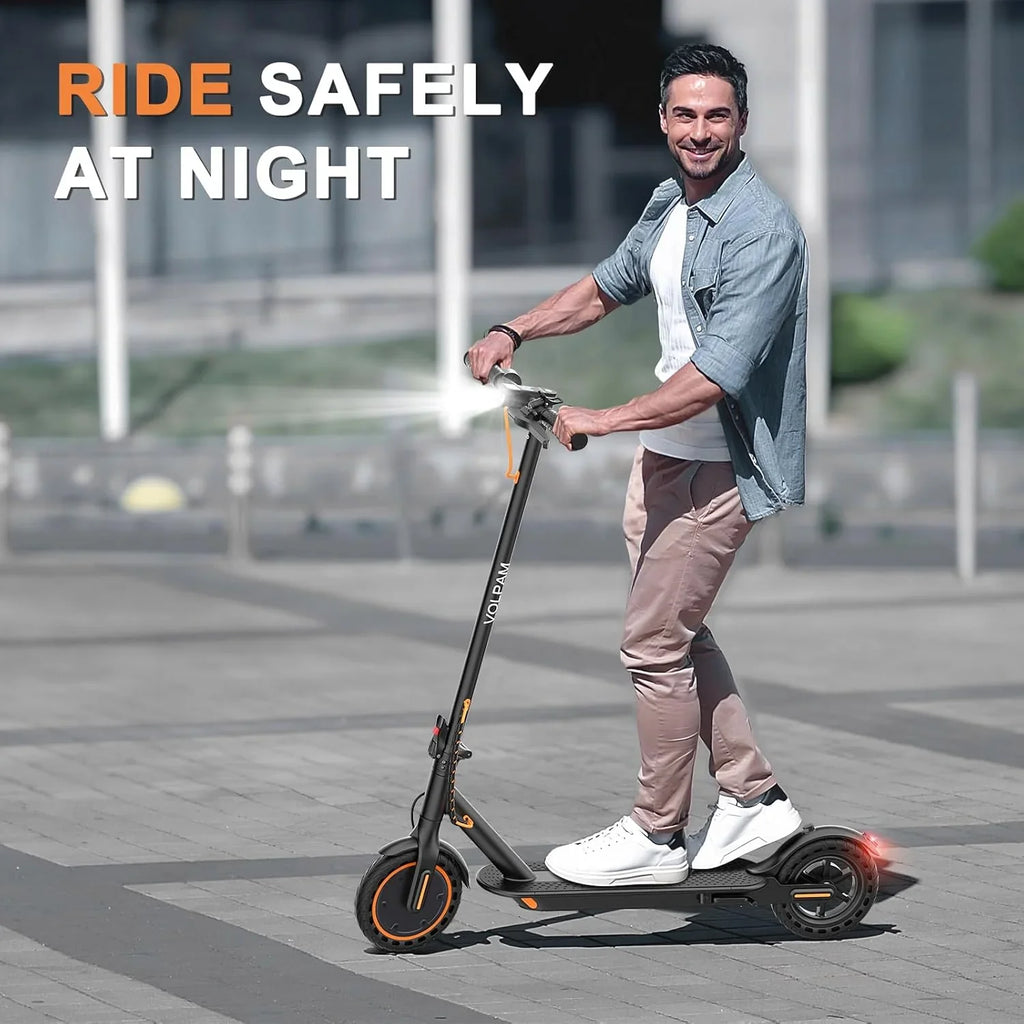 Electric Scooter, 350W/500W Powerful Motor, 8.5"/10" Solid Tires, 19/22Mph, 28/21/12 Miles Range,Dual Braking