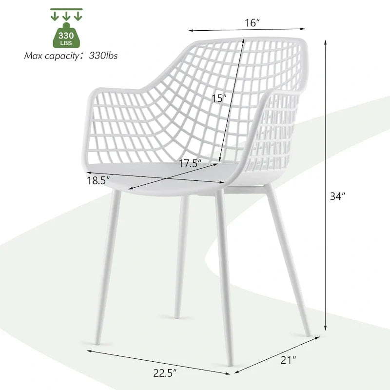 Set of 4 Modern Plastic Shell Dining Chairs with Metal Legs by Costway