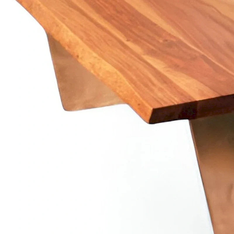 Rustic Brown Live Edge Coffee Table Made from 31" Mango Wood