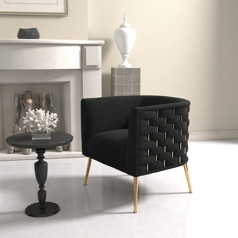 Set of 2 SEYNAR Mid-Century Modern Velvet Round Accent Chairs for Living Room