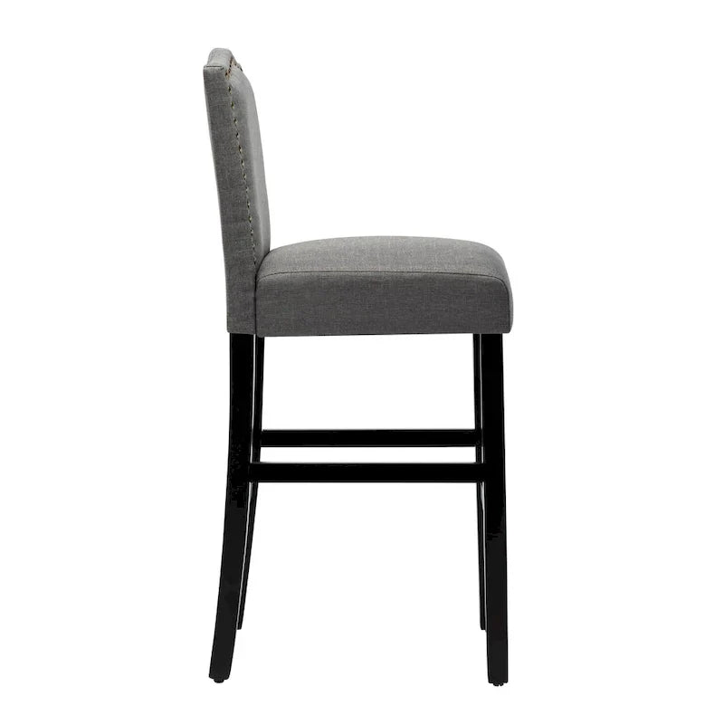 Set of 2 Upholstered 28-Inch Barstools - Stylish Pub Chairs