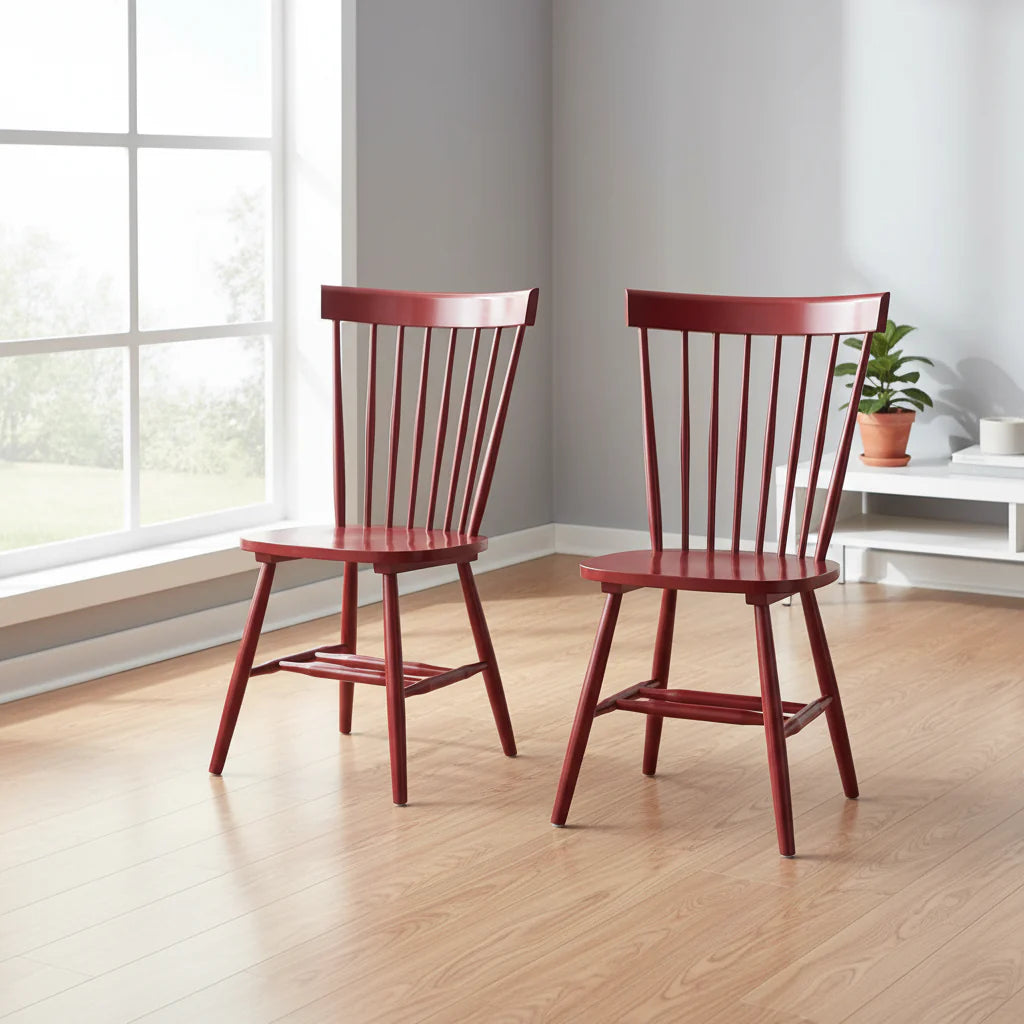 Set of 2 Venice Solid Wood Spindle Dining Chairs by Simple Living