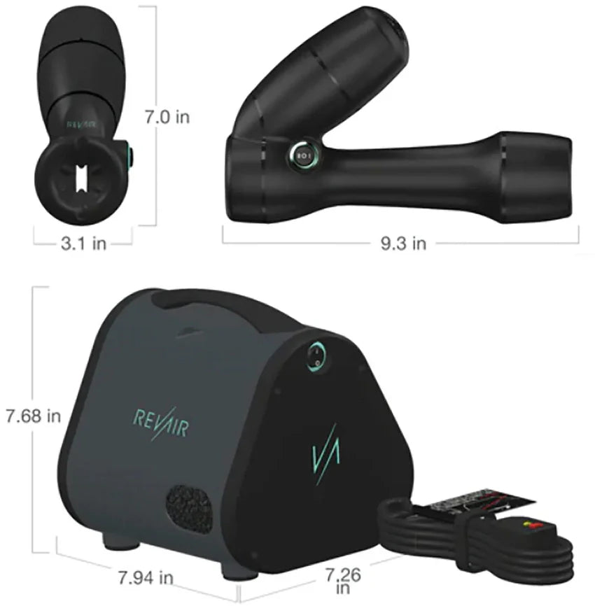 Reverse-Air Hair Dryer with Hair Clips – Black
