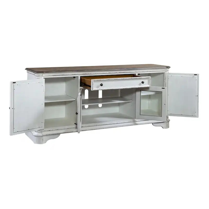 Magnolia Manor Mirrored TV Stand for Entertainment - Available in 2 Finishes