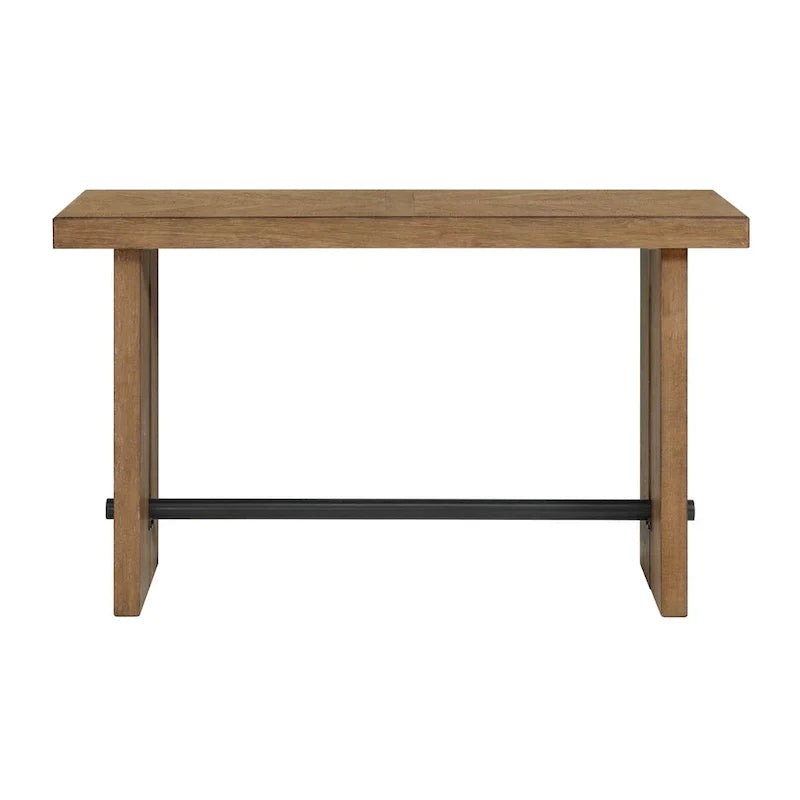 Landmark 60-Inch Wide Sofa Table with Dual Legs in Weathered Oak Finish