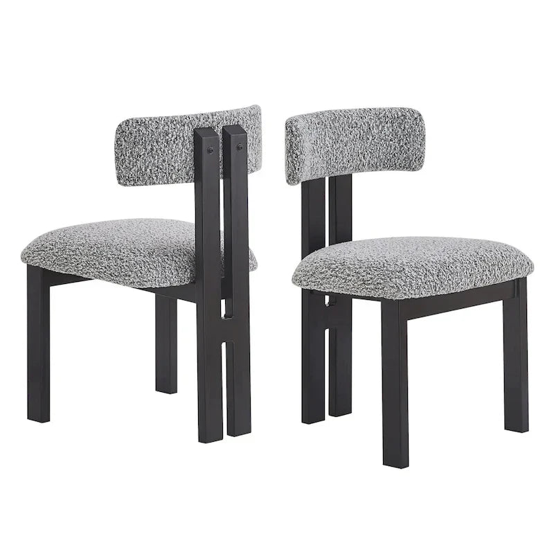 Set of 4 Astura Upholstered Dining Chairs with Iron Frame by Christopher Knight Home