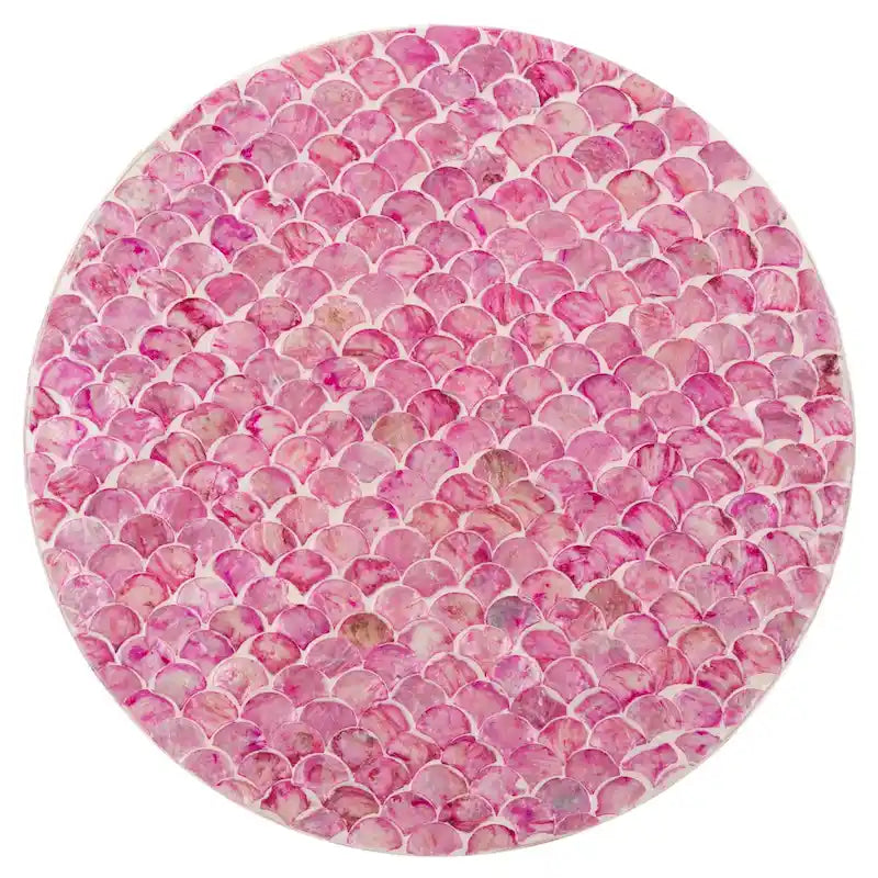 SAFAVIEH Rilla Dark Pink Round Accent Table - Dimensions: 13.8" W x 13.8" L x 19.7" H