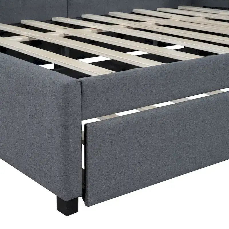 Merax Upholstered Full-Size Daybed with Trundle Feature