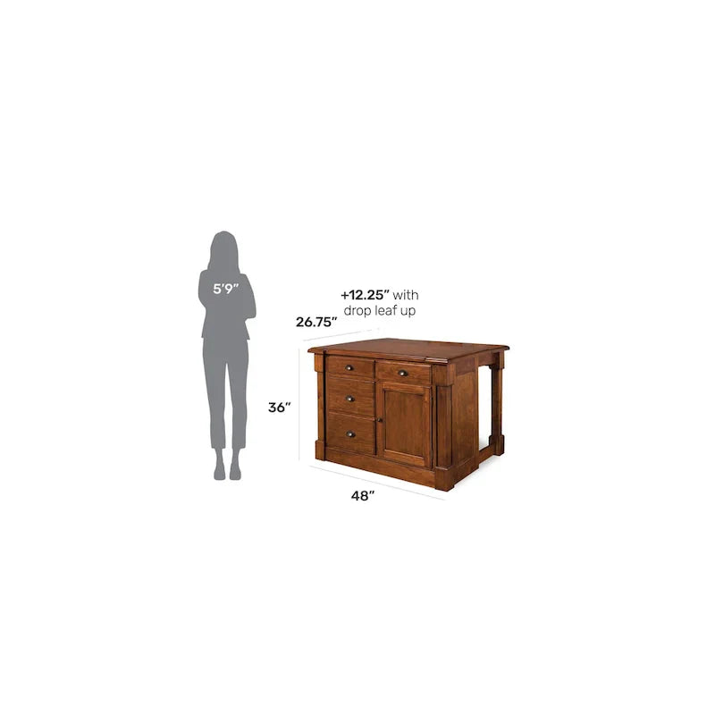 Rustic Cherry Kitchen Island by Homestyles Aspen