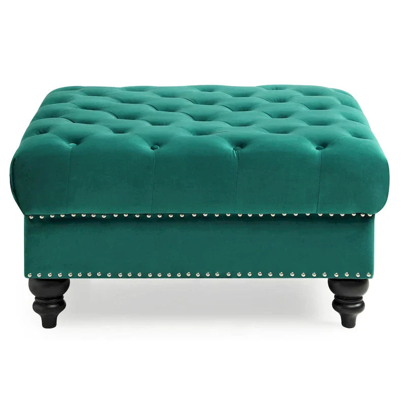 Luxurious Nola Velvet Tufted Extra-Large Ottoman