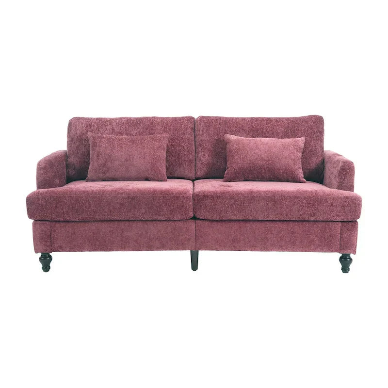 HOMEFUN Chenille Upholstered Loveseat and Armchair Set with Wooden Frame for Living Room