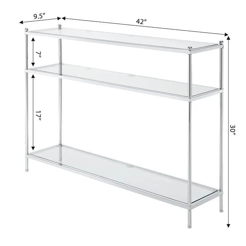 Royal Crest 3-Tier Glass Console Table by Convenience Concepts