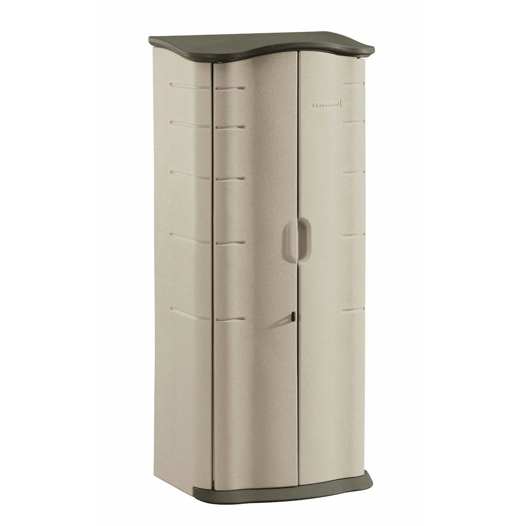 Rubbermaid Vertical Resin Outdoor Storage Shed – Weather-Resistant Plastic Garden Storage Cabinet