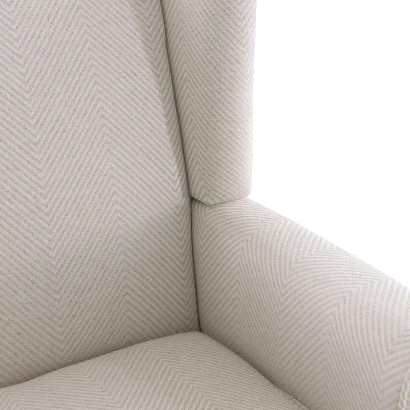 Set of 2 Accent Armchairs with Turned Legs in Blue, Beige, and Grey