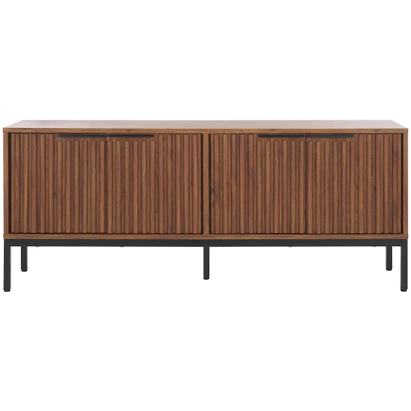 SAFAVIEH Deandra 4-Door Media Stand for Entertainment - Accommodates Up to 65-Inch Flat Screen TV - Dimensions: 60.8" W x 17.7" D x 24.6" H