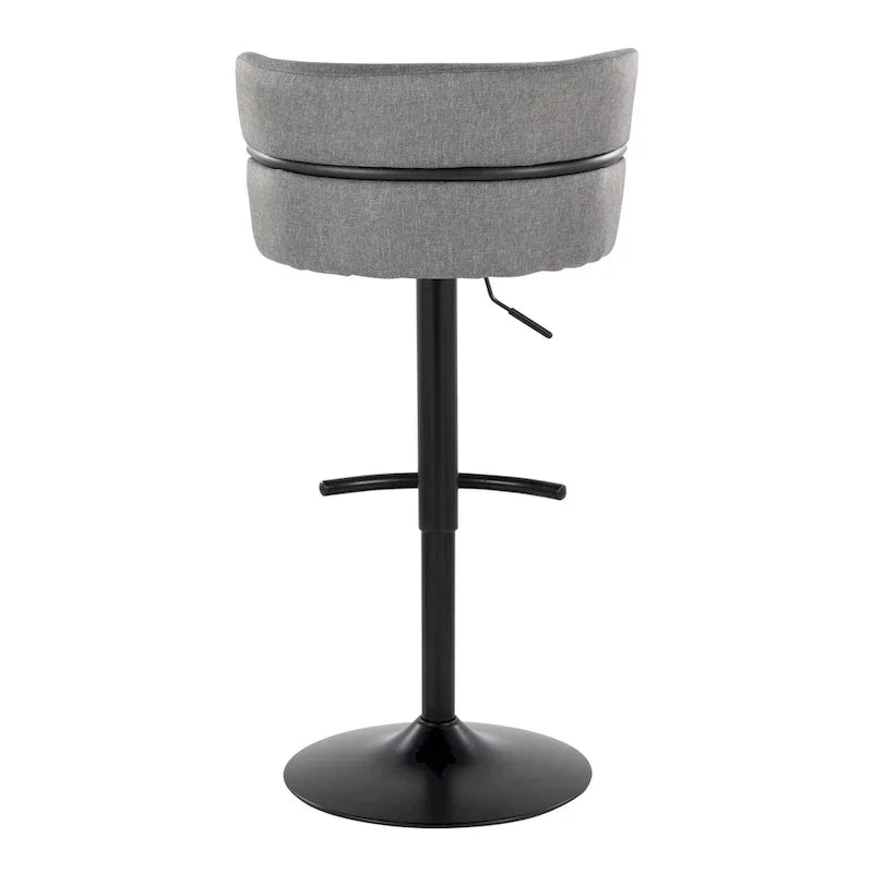 Set of 2 Silver Orchid Lena Adjustable Bar Stools with Rounded T Footrest