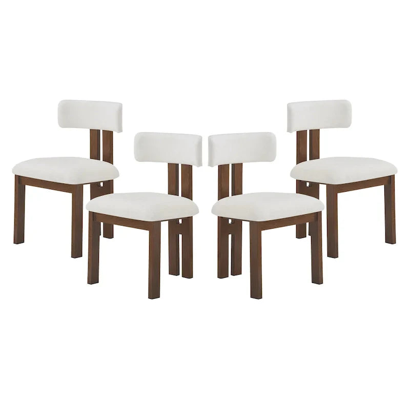 Set of 4 Astura Upholstered Dining Chairs with Iron Frame by Christopher Knight Home
